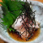 比内地鶏本格焼酎 海舟 - 2018.6 とりわさ（350円）