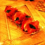 かわず - トマトと生ハムとモッツァレラチーズ　650円