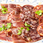 Assortment of Prosciutto, salami and chorizo