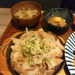 Aozorashokudou - 国産牛ネギ塩鉄板焼き定食