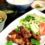 【Popularity! ] Koshu chicken simmered and mini soba set