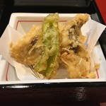 Washoku Mita - メカジキのアーモンド揚げ　野菜はピーマンと玉ねぎ