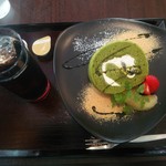 YOSHINO - ケーキセット（アイスコーヒーと抹茶ロール）