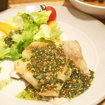 タニタ食堂 - チキンのバジルソース 野菜のシフォンケーキ 
