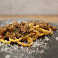 prospero - A5ランクの飛騨牛すね肉のボロネーゼ トスカーナ州シエナの手打ちパスタ ピーチと☆