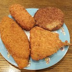 ディオ - メンチカツ、白身フライ、鰺フライ、蟹クリーミーコロッケ　各(税抜)37円　(2018.06.06)