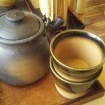 香季清流庵 - 土瓶に入った釜湯の蕎麦湯