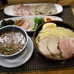 セアブラノ神 伏見剛力 - 「豚骨魚介つけ麺(特盛350g)」＋「特盛トッピング」＋「トッピングチャーシュー」