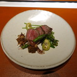 眞 - 和牛、蛍烏賊、蕨：フィレステーキ