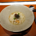 眞 - 桜海老、蛤、うすい豆：雑炊仕立て