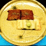 柏屋 大阪千里山 - 鰻白焼き 山葵 鰻もどき 粉山椒