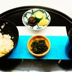 柏屋 大阪千里山 - 新生姜茗荷ご飯と干し海苔、汁物、香の物