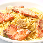 Thick-sliced bacon carbonara