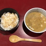 八べえ - 鰻タレ入り追い飯と鰻つけめんつけ汁