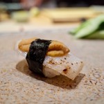 天寿し - タイラギと雲丹