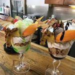 CAFE&キッチン M - フルーツパフェ 600円 チョコレートパフェ600円
