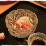 和の菜彩 さとう - お造り（平貝　鮪　いか　鯛　鱧）