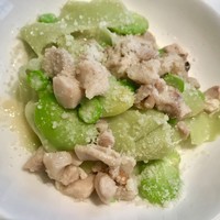 カンブーザ - Pranzo B ¥3240のパスタ
                  パッパルデッレ(ウサギのラグーとグリーンピース  そら豆のペコリーノ風味+¥540