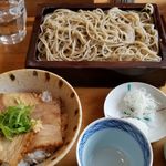 まん作 - 『せいろそばと豚山わさびごはん』♬♬1100円　せいろはかけもOK♬