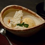 個室居酒屋 番屋 - おこげとバニラアイス カラメルソースがけ