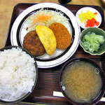 やなぎ食堂 - ミックス定食（大盛）（２０１１年７月）