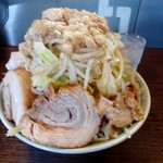 かじろうramen7 - ラッキーきれこ入り、ラーメン小野菜、あぶらマシマシ、にんにくマシ