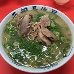 元祖長浜屋 - ラーメン(ネギ 肉増し)