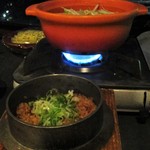唐渡屋 - 釜飯 と 鶏つくねの豆乳鍋。　　　　　2018.06.02