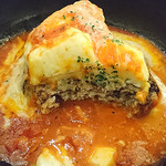 俺のやきとり - ハンバーグ断面