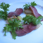 ビオディナミコ - 鴨のロースト　ポロネギのピューレ