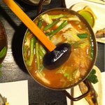 創菜美酒 たかお - 牛もつ鍋 ¥1200 すみません食べかけで…