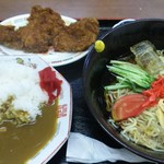 ニコニコ亭 - ラーメンセット(カレー)②選べるラーメンは冷やし中華￥710+￥190でソースカツ１枚追加