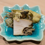 うを徳 - 2018.6 賀茂茄子 千石豆 ジャコ 勝浦メガイアワビ 山椒炊き