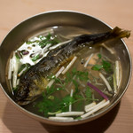 うを徳 - 2018.6 アラの潮汁 広島太田川鮎 秋田ジュン菜 岩手浜防風