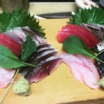 A small amount of sashimi