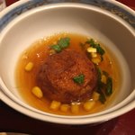 炭と地酒とたしなみワイン Kai本店 醸す - トウモロコシの真薯、べっ甲の餡がこれまたうまーい