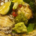 島津寿し - 単品追加 活鮑アワビ 造り 1杯 1,500円x2=3,000円 2018年06月