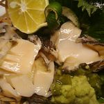 島津寿し - 単品追加 活鮑アワビ 造り 1杯 1,500円x2=3,000円 2018年06月