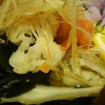 島津寿し - おまかせ 10,000円 ⑧毛ガニ ボイル、⑨酢の物 生牡蠣かき、⑩鱧ハモ湯引き 2018年06月