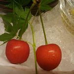 島津寿し - おまかせ 10,000円 ⑬デザート (木の芽シャーベット、果物) 2018年06月