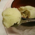 島津寿し - おまかせ 10,000円 ⑬デザート (木の芽シャーベット、果物) 2018年06月