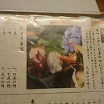 島津寿し - メニューの一例(寿し、汁物) 2018年06月