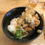 築港麺工房 - 鶏天ぶっかけうどん