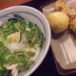 香の川製麺 - 生しょうゆ　ちくわ天　と　卵天