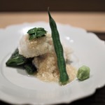 虎白 - 穴子炙り　万願寺唐辛子　叩き長芋　