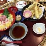 四六時中 - 「冬の天ぷら花籠と小麺セット」（税込1177円）