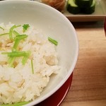 菊乃井 本店 - 新生姜ご飯にとろろをかけて「うまい！」