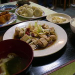 中国遼菜府 - 鶏肉ネギ油かけ定食