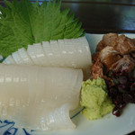 鎌倉 松原庵 - イカ刺しのわた添え①