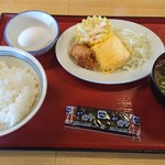 岡山原尾島食堂 - 朝食プレート ご飯 味噌汁 生卵サービス @388